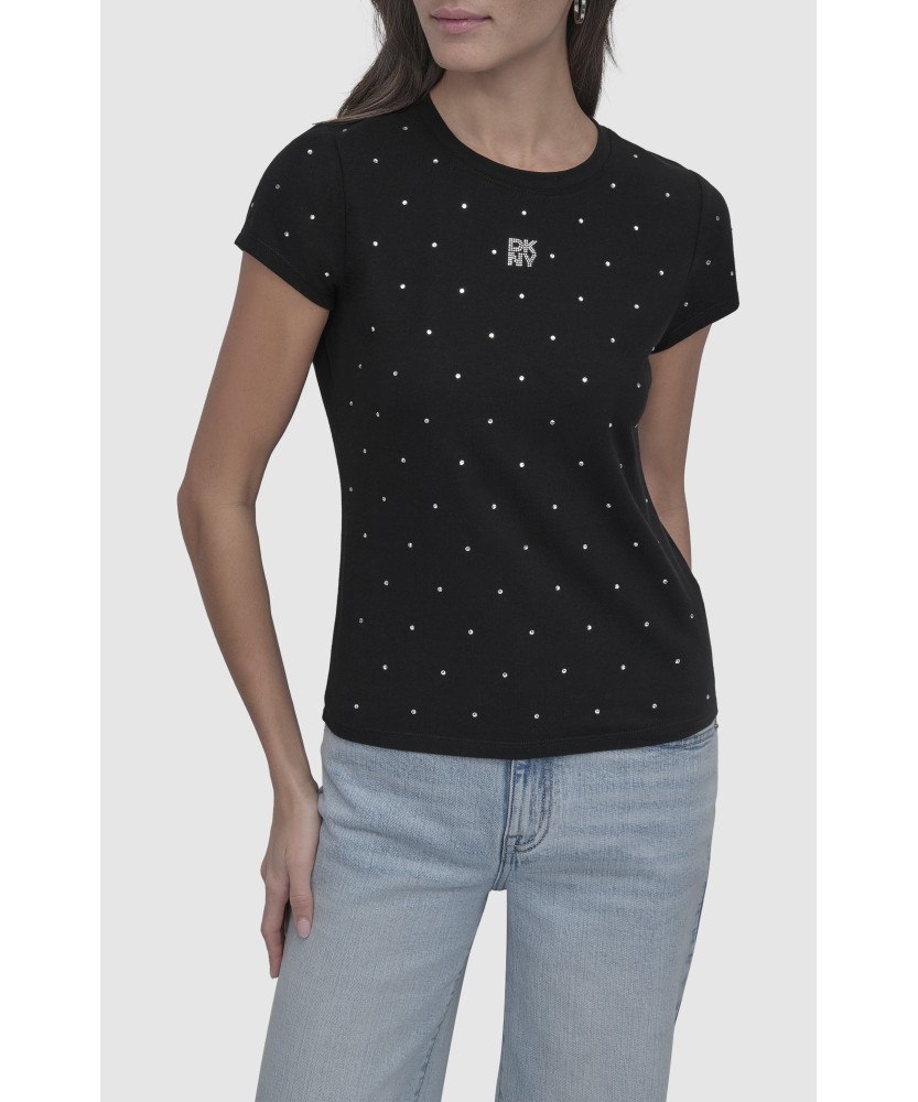 DKNY CAMISETA STRASS RHINESTONES