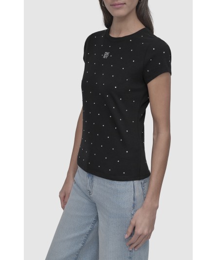 DKNY CAMISETA STRASS RHINESTONES