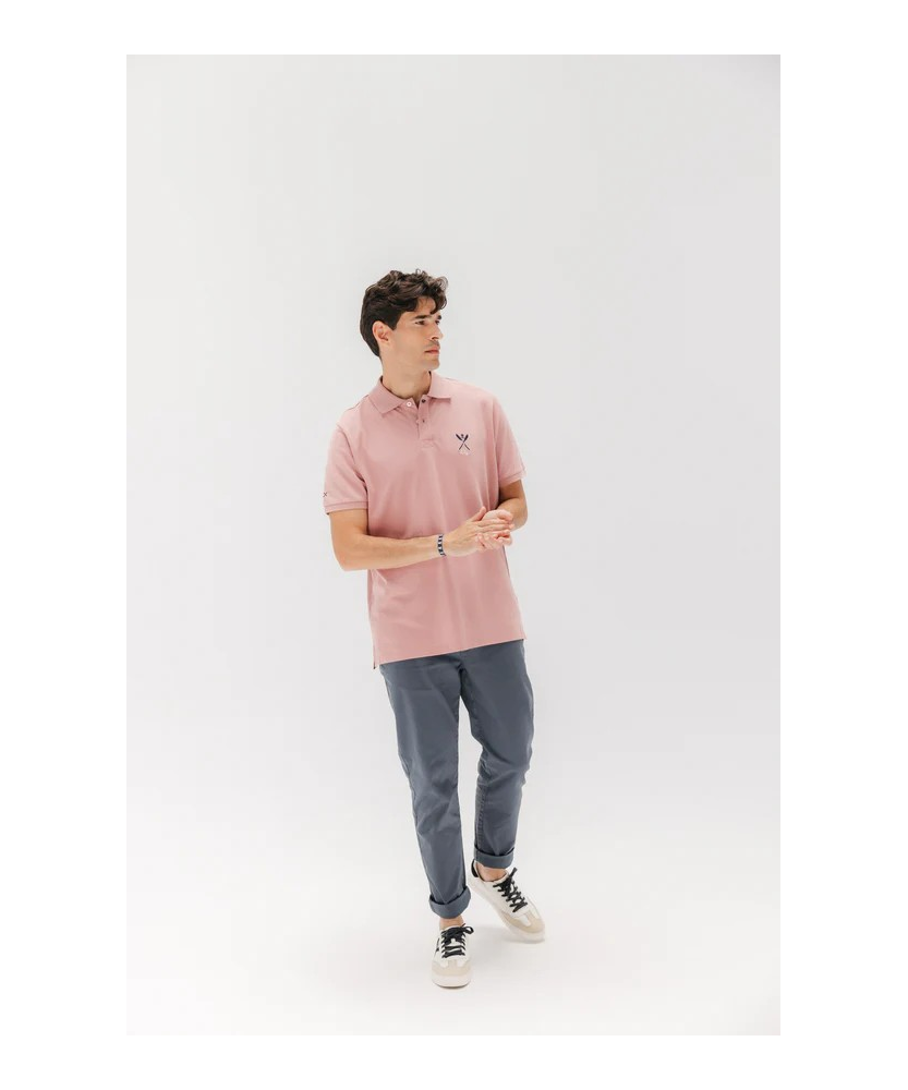 POLO LAVADO PALAS DIBUJADAS ROSA PIEDRA