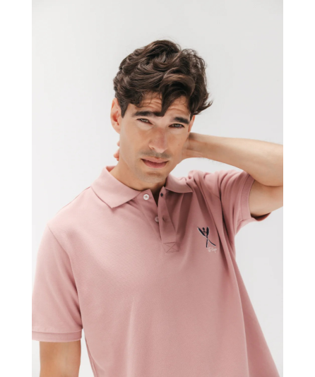 POLO LAVADO PALAS DIBUJADAS ROSA PIEDRA