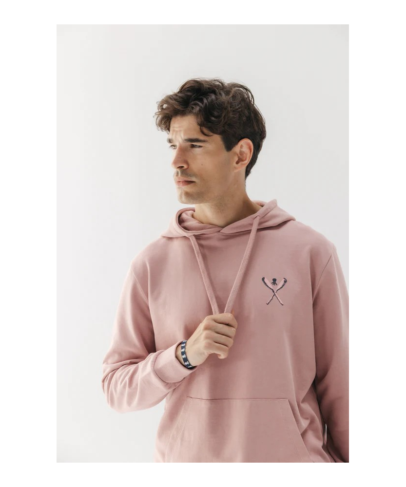 EL PULPO SUDADERA CAPUCHA ROSA PIEDRA