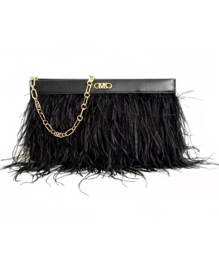 BOLSO MICHAEL KORS TABITHA CLUTCH PLUMA NEGRO