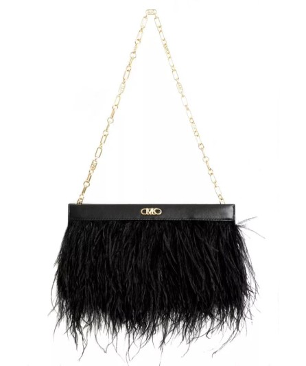 BOLSO MICHAEL KORS TABITHA CLUTCH PLUMA NEGRO