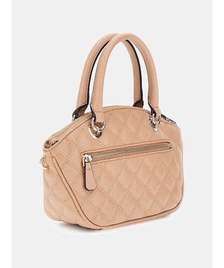 BOLSO DE MANO GIULLY PESPUNTEADO BEIGE GUESS