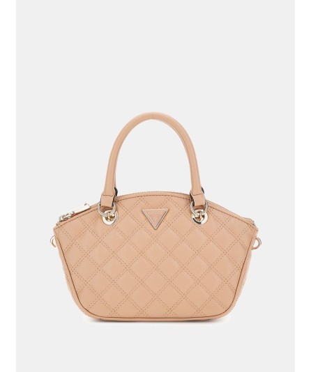 BOLSO DE MANO GIULLY PESPUNTEADO BEIGE GUESS
