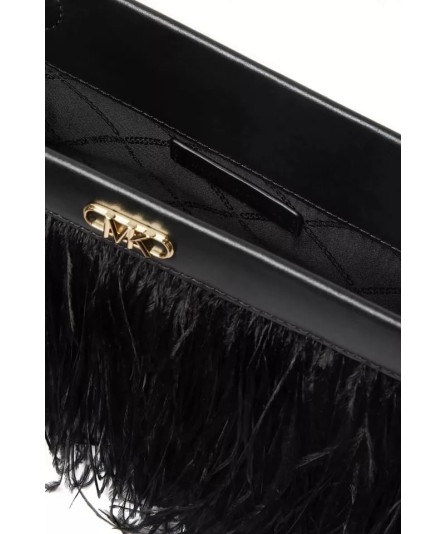 BOLSO MICHAEL KORS TABITHA CLUTCH PLUMA NEGRO