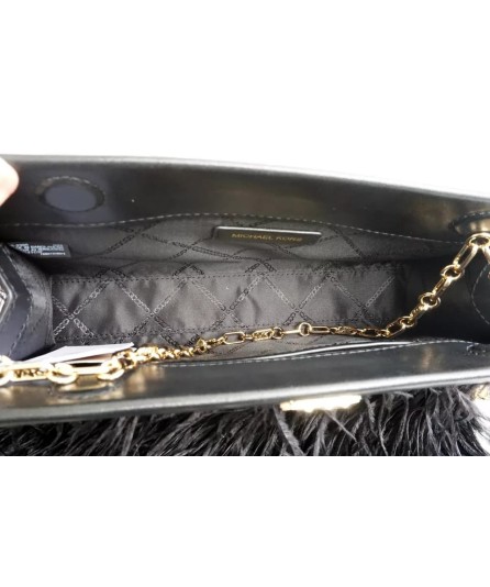 BOLSO MICHAEL KORS TABITHA CLUTCH PLUMA NEGRO