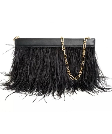 BOLSO MICHAEL KORS TABITHA CLUTCH PLUMA NEGRO