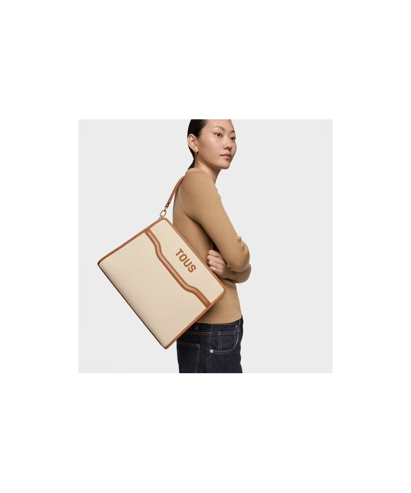 TOUS SHOPPER M AUDREE CANVAS CAMEL