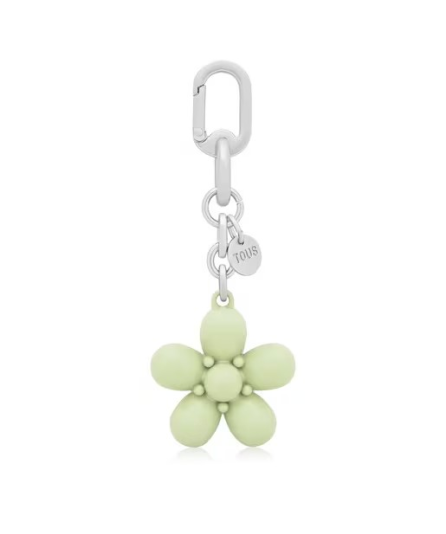 TOUS LLAVERO PUFFED DAISY FLOWER VERDE PALO