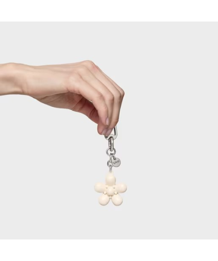 TOUS LLAVERO PUFFED DAISY FLOWER BEIGE