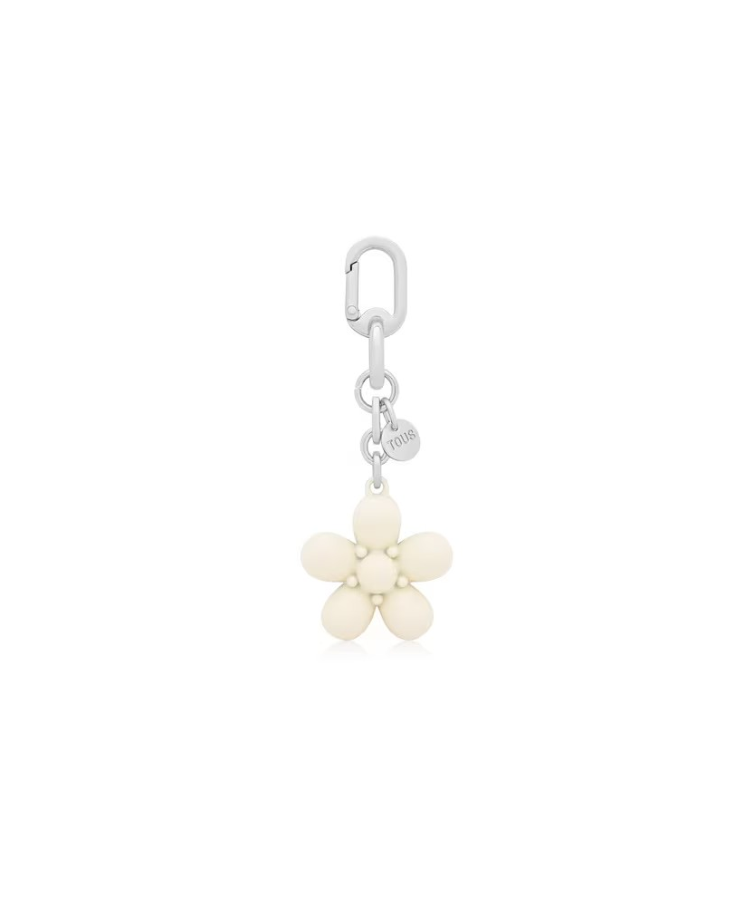 TOUS LLAVERO PUFFED DAISY FLOWER BEIGE