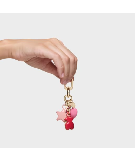 TOUS LLAVERO PUFFED MOTIFS ROJO DORADO