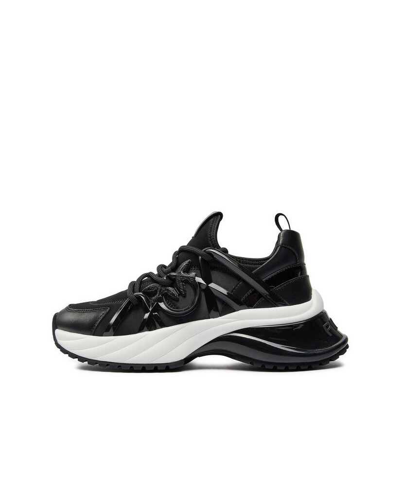 PINKO ZAPATILLAS SATIN CON GLITTER CAGE BLACK