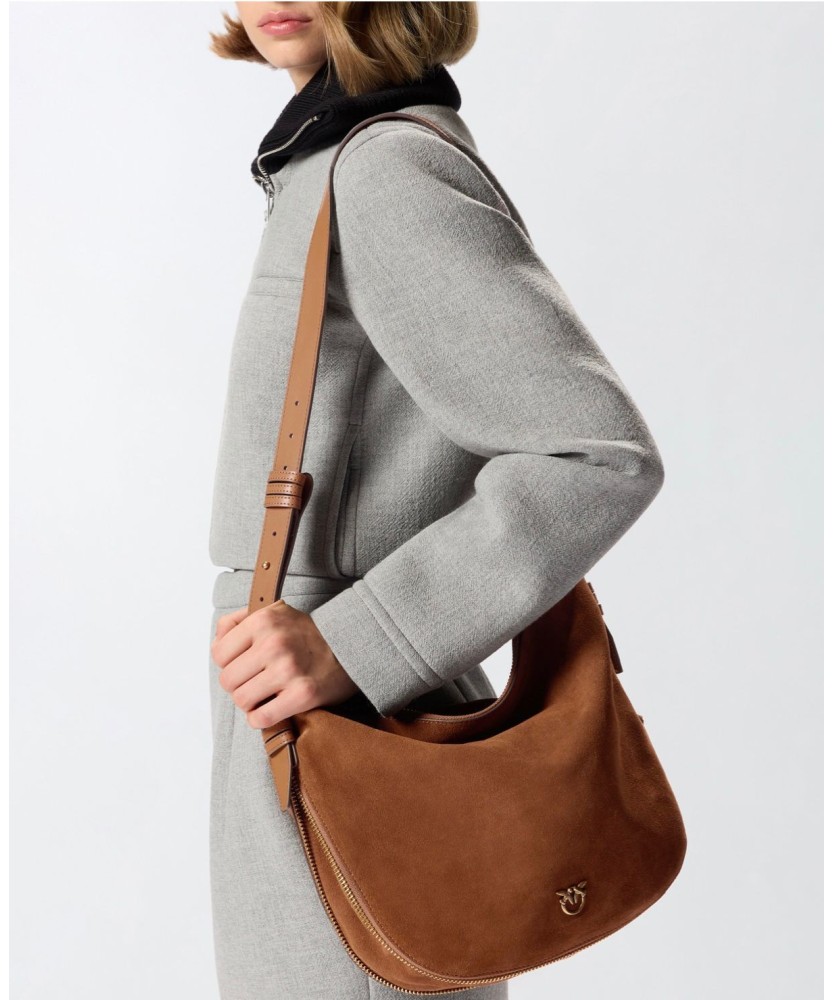 PINKO HOBO ZIP VITELLO SETA