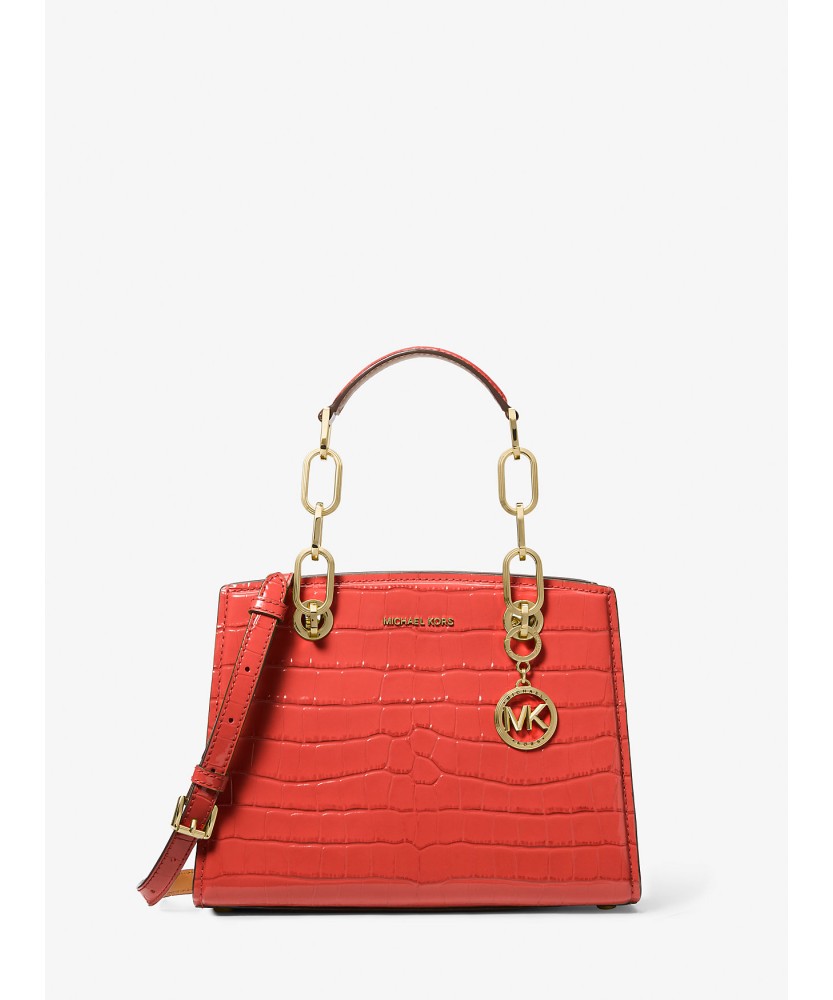 BOLSO MICHAEL KORS CYNTHIA PEQUEÑO DE PIEL REPUJADA DE COCODRILO